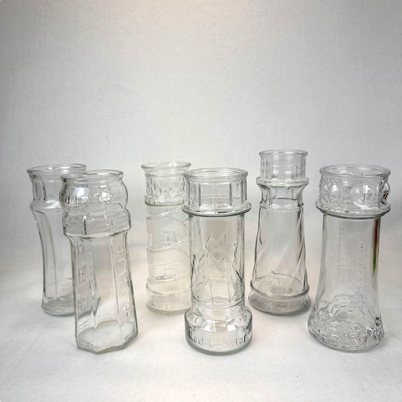 VTG Red Lobster Lighthouse Glass Collection Complete 6 Collectible Restaurant - Picture 1 of 10